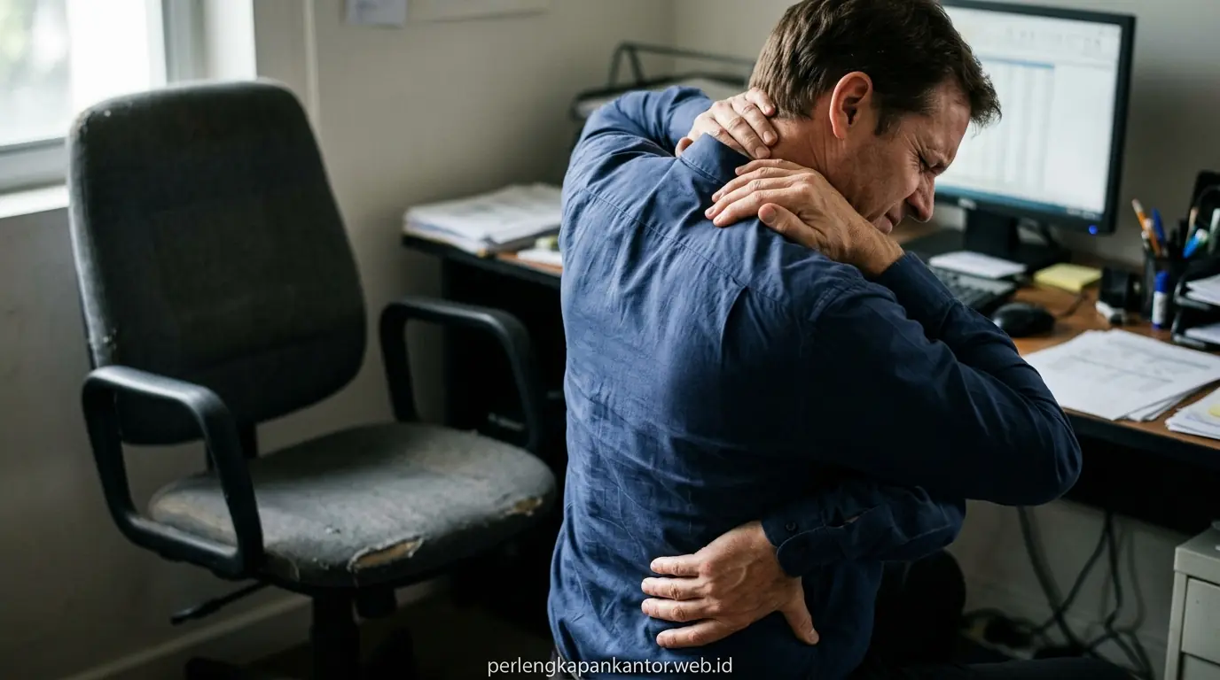 Bahaya kursi kantor tidak ergonomis terhadap postur tubuh dan tulang belakang karyawan