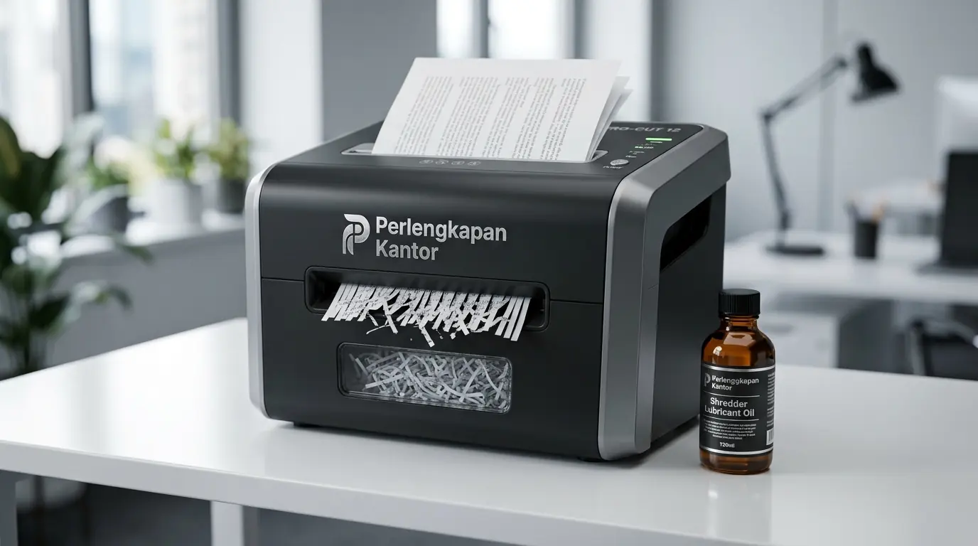 Cara merawat penghancur kertas dengan mengoleskan pelumas paper shredder secara berkala