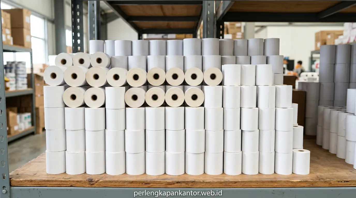 Detail gulungan kertas thermal roll cetak tajam dan tahan lama