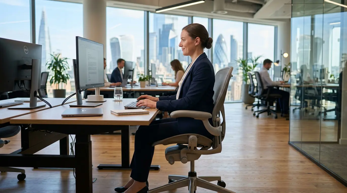 Lumbar support kursi kantor ergonomis untuk ruang kerja staff modern