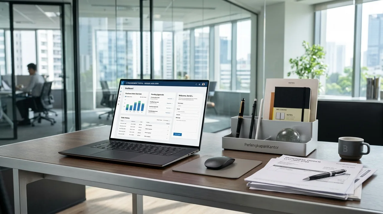 Dashboard sistem e-procurement perlengkapan kantor untuk efisiensi pengadaan barang divisi general affairs