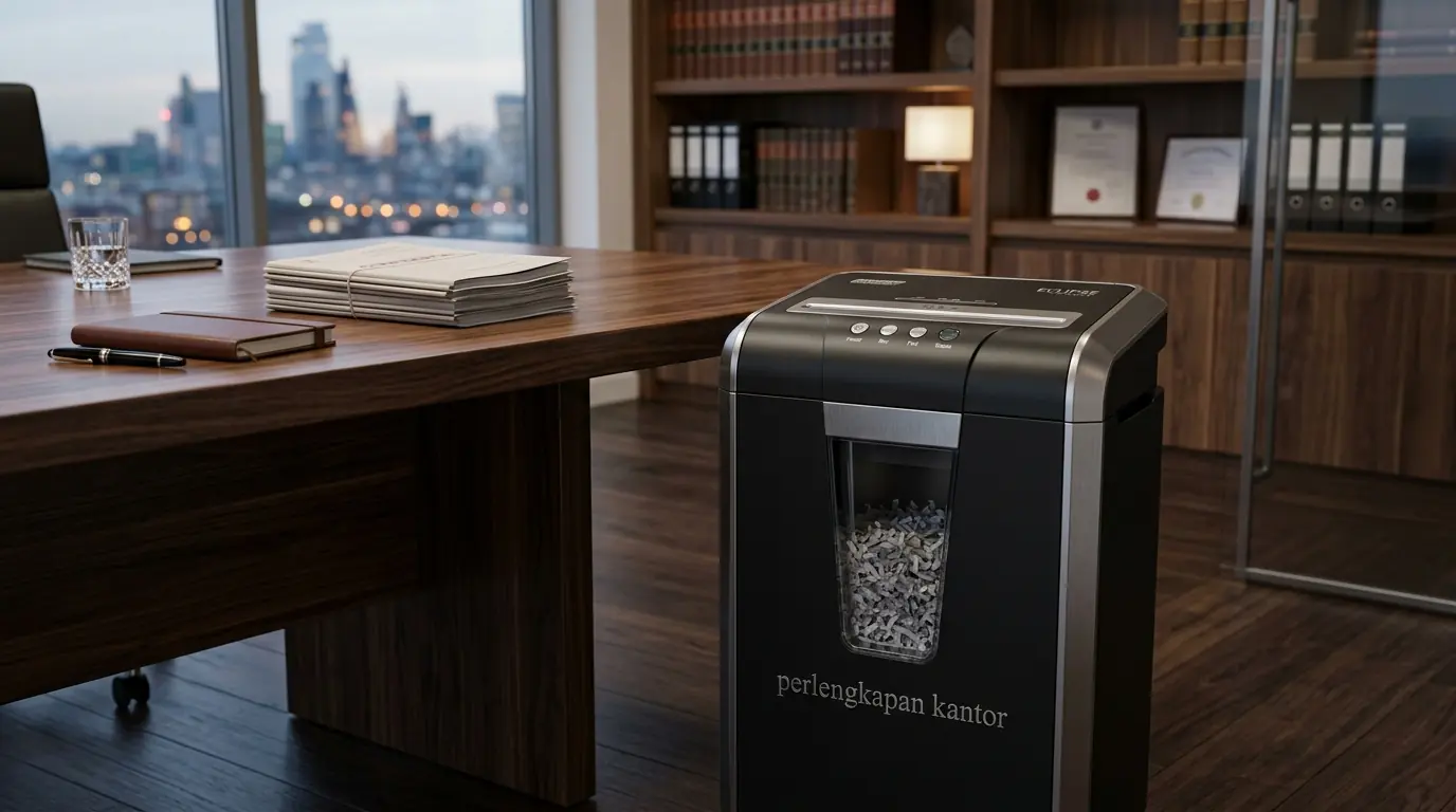 Mesin paper shredder kantor untuk keamanan dokumen hukum dan keuangan