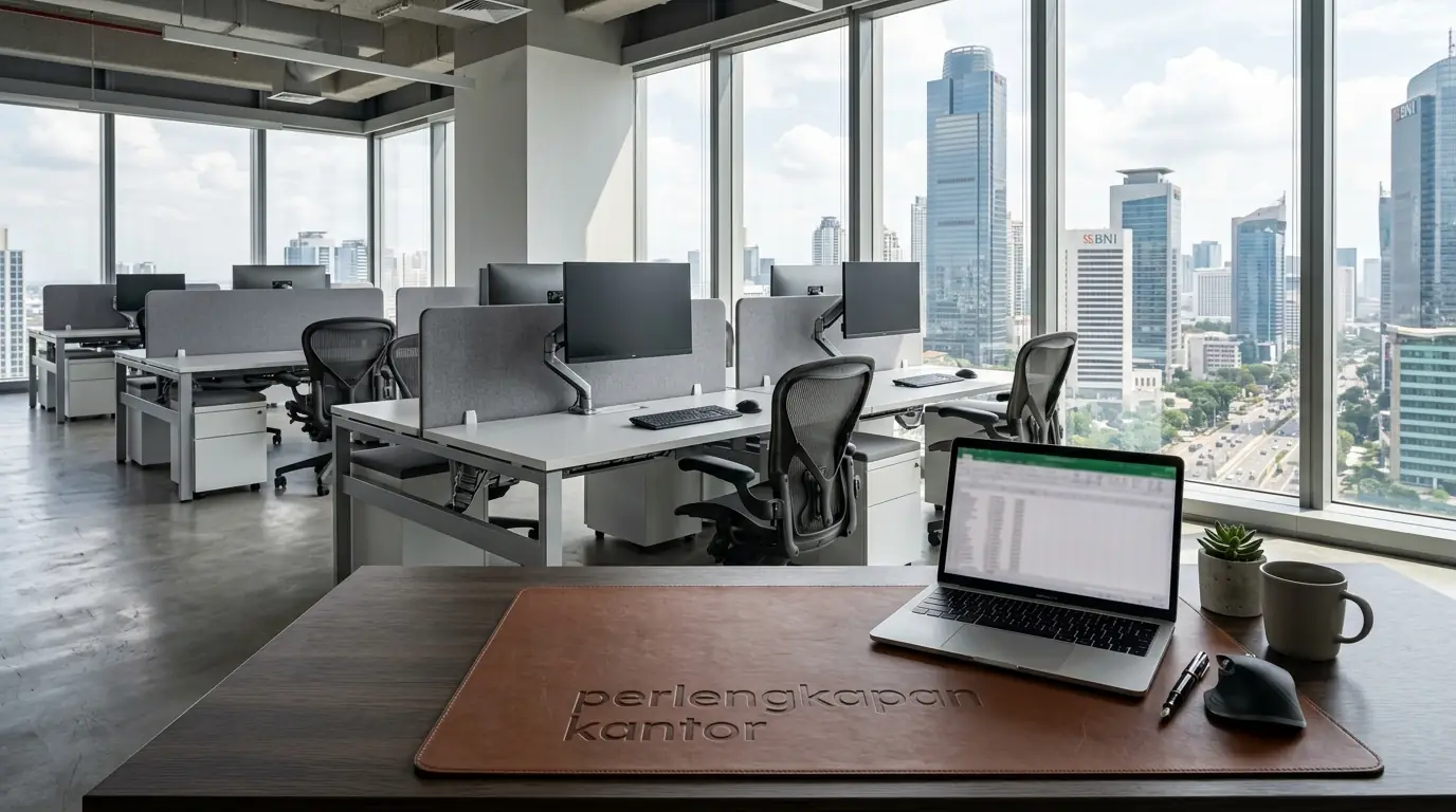 Penataan produk alat tulis dan sarana kerja dari distributor Perlengkapan Kantor