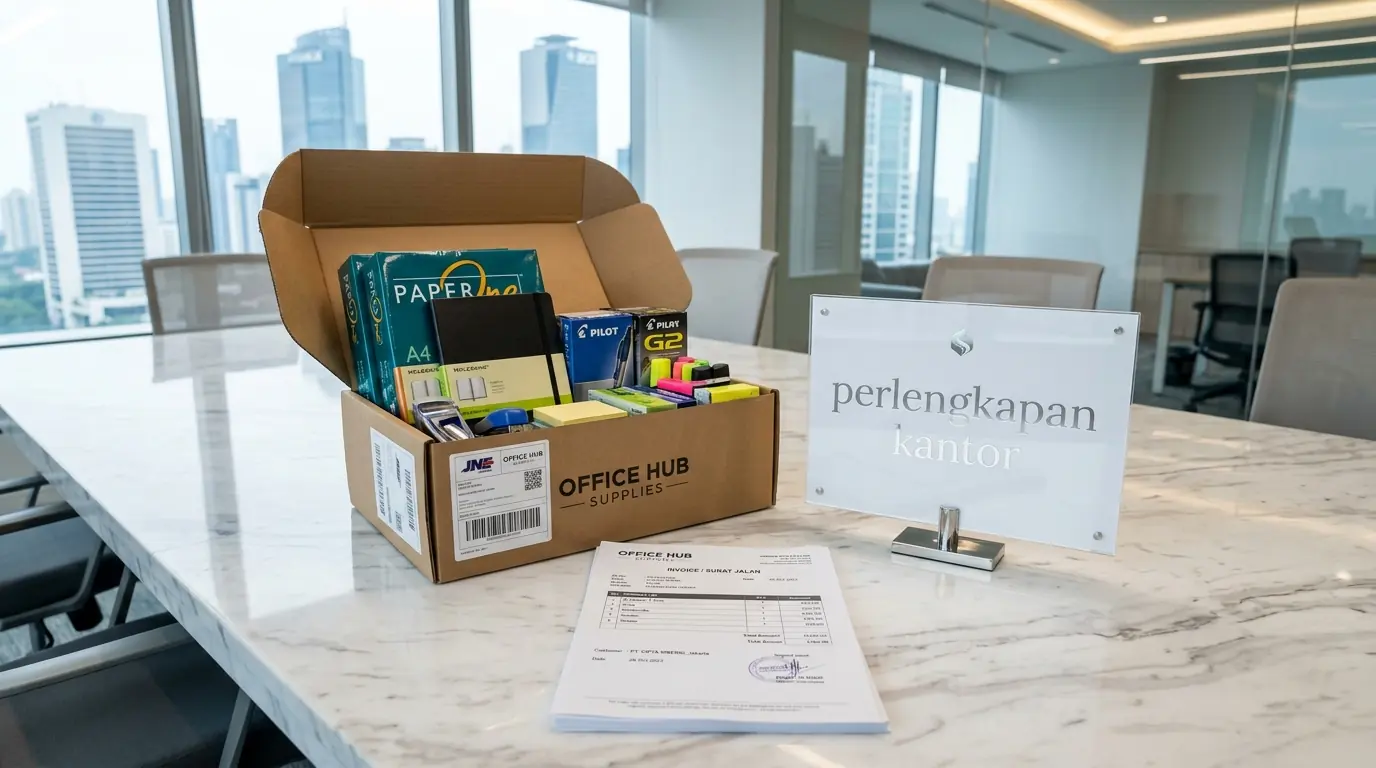 Tampilan faktur transaksi B2B dari vendor perlengkapan kantor invoice bulanan di Jakarta